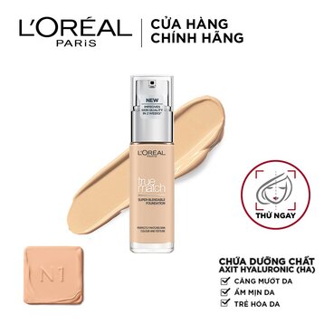 Kem Nền L'Oréal Mịn Nhẹ Dưỡng Da Dạng Lỏng N1 30ml True Match Liquid Foundation